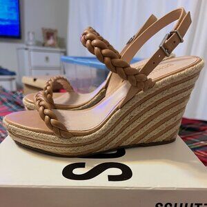 Schutz “Neubria” Wedge Sandal — Honey Beige (Size 7.5 / 7.5B)